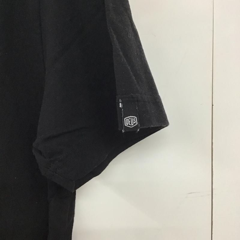 デウスエクスマキナ DEUS EX MACHINA Tシャツ 半袖 半袖カットソー プリントTシャツ クルーネックカットソー L ロゴ、文字 黒 / ブラック /  メンズ USED 古着 中古 10135912