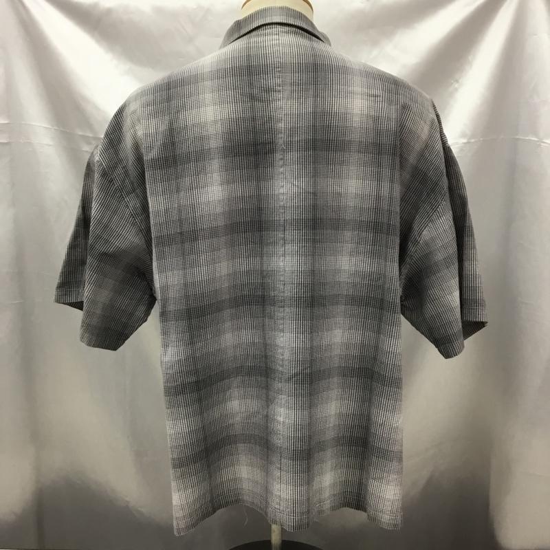 ロット ホロン lot holon シャツ、ブラウス 半袖 半袖シャツ カラーシャツ チェックシャツ カジュアルシャツ 46 チェック 白 / ホワイト / X 灰 / グレー /  メンズ USED 古着 中古 10105802