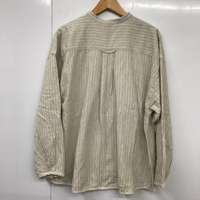 ニコアンド niko and... シャツ、ブラウス 長袖 NKN36642SM バンドカラー FREE ストライプ ベージュ / ベージュ /  レディース USED 古着 中古 10131100