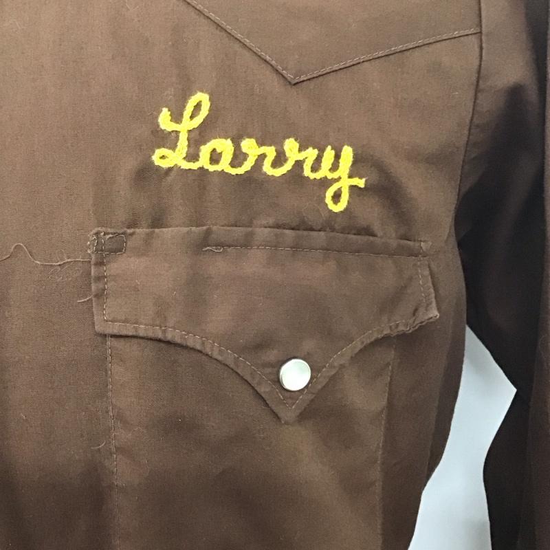 シアーズ SEARS シャツ、ブラウス 長袖 長袖シャツ ウエスタンシャツ カラーシャツ ロゴ、文字 茶 / ブラウン /  メンズ USED 古着 中古 10125767