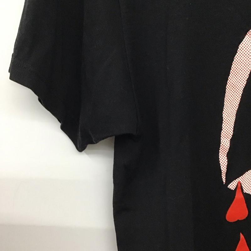 サンローラン SAINTLAURENT Tシャツ 半袖 半袖カットソー プリントTシャツ クルーネックカットソー XS プリント 黒 / ブラック /  メンズ USED 古着 中古 10150888