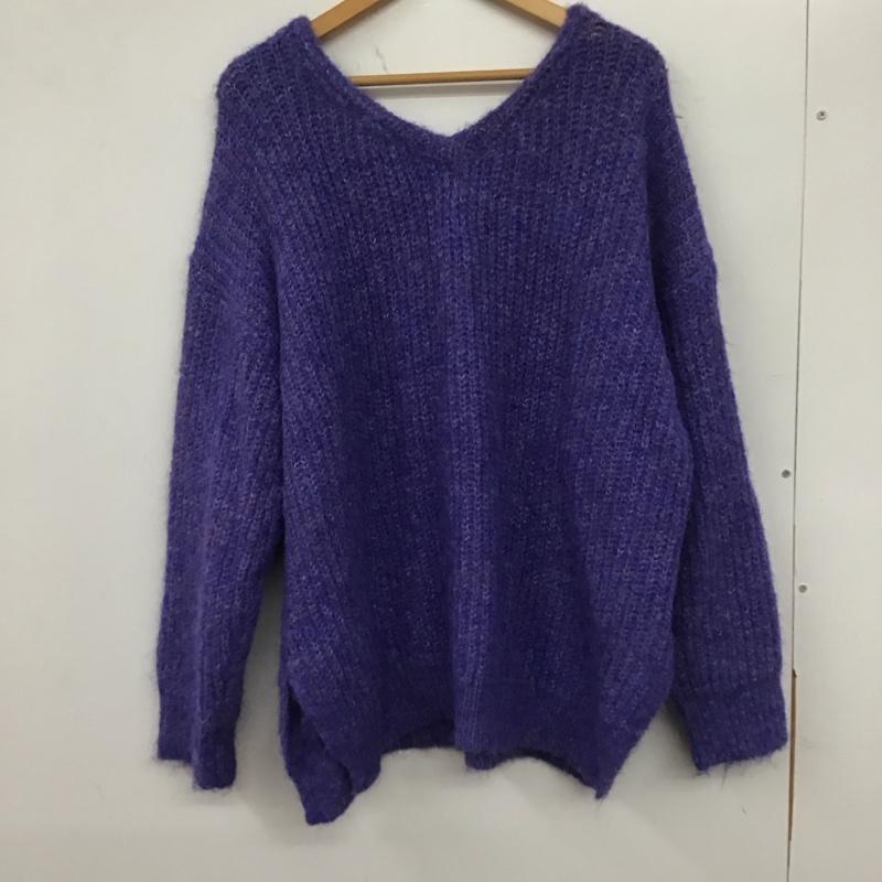 ローリーズファーム LOWRYS FARM ニット、セーター 長袖 FREE 無地 紫 / パープル /  レディース USED 古着 中古 10137881