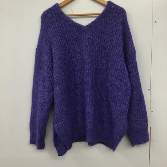 ローリーズファーム LOWRYS FARM ニット、セーター 長袖 FREE 無地 紫 / パープル /  レディース USED 古着 中古 10137881