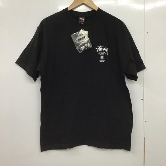 ステューシー STUSSY Tシャツ 半袖 半袖カットソー プリントTシャツ クルーネックカットソー M ロゴ、文字 黒 / ブラック /  メンズ USED 古着 中古 10149183
