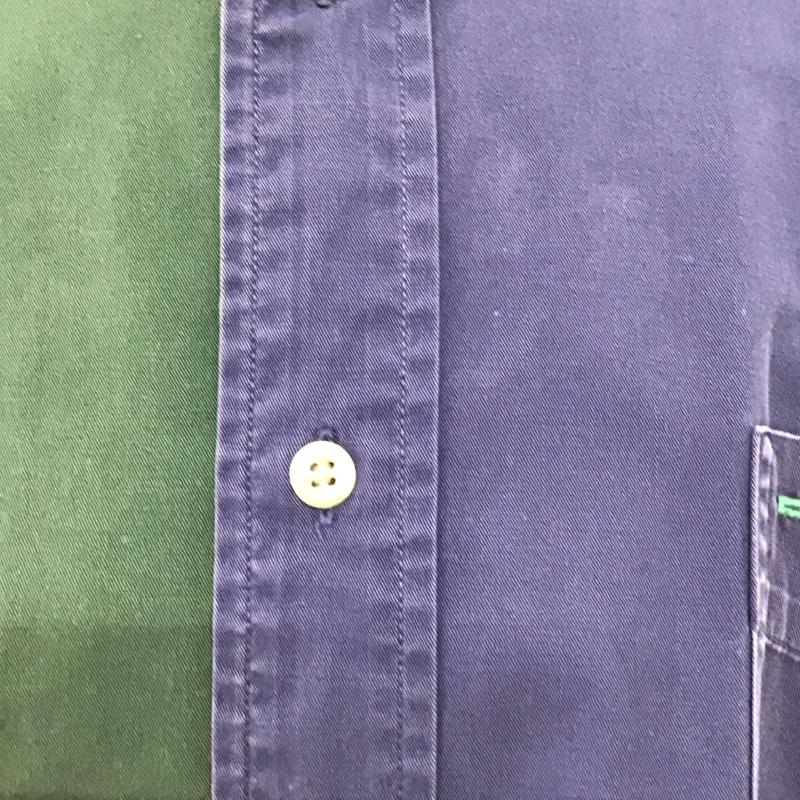 トミー TOMMY シャツ、ブラウス 長袖 長袖シャツ ボタンダウンシャツ カラーシャツ XL ロゴ、文字 緑 / グリーン / X 紺 / ネイビー /  メンズ USED 古着 中古 10127808