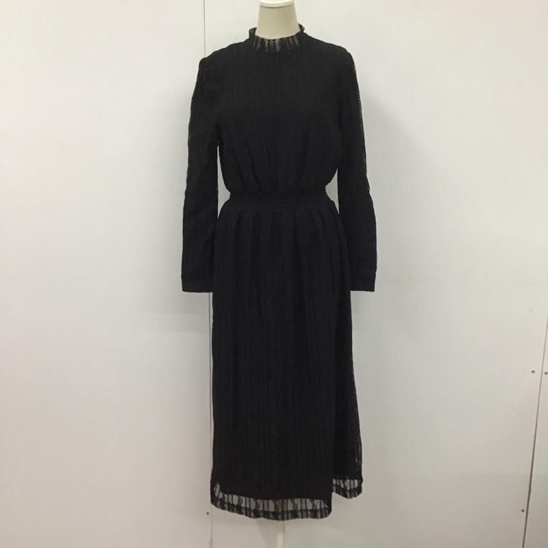 スライ SLY ワンピース ロングスカート 030bak83-7980 STANDLACELONGOP 長袖ロングワンピース フレアレースワンピース 1 レース柄 黒 / ブラック /  レディース USED 古着 中古 10110231