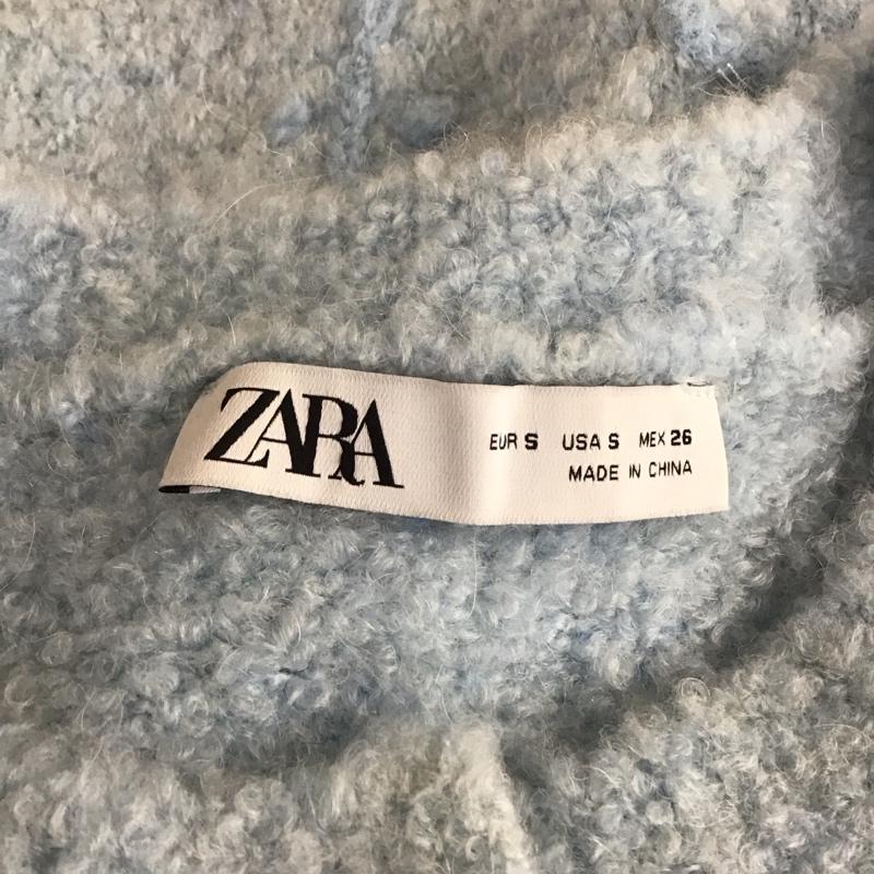 ザラ ZARA カーディガン 半袖 半袖ニットカーディガン 前開き S 刺繍 青 / ブルー /  レディース USED 古着 中古 10118528