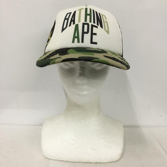 アベイシングエイプ A BATHING APE 帽子 キャップ 001CPL301012M メッシュキャップ カモ柄 迷彩 FREE ロゴ、文字 カーキ / カーキ / X 緑 / グリーン /  メンズ USED 古着 中古 10136965
