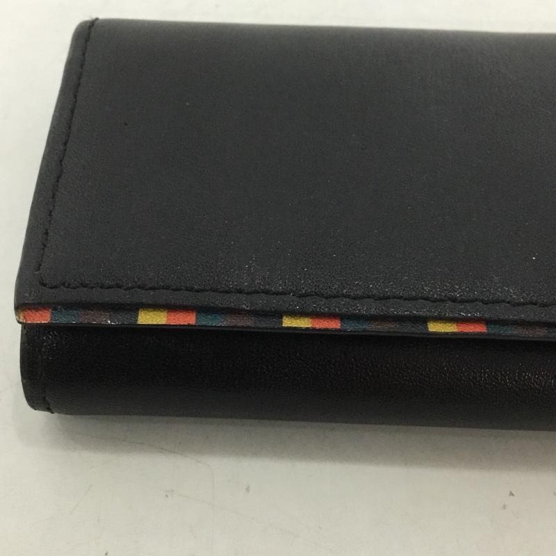 ポールスミス Paul Smith キーホルダー キーホルダー ブライトストライプトリム キーケース ロゴ、文字 黒 / ブラック /  メンズ USED 古着 中古 10136356