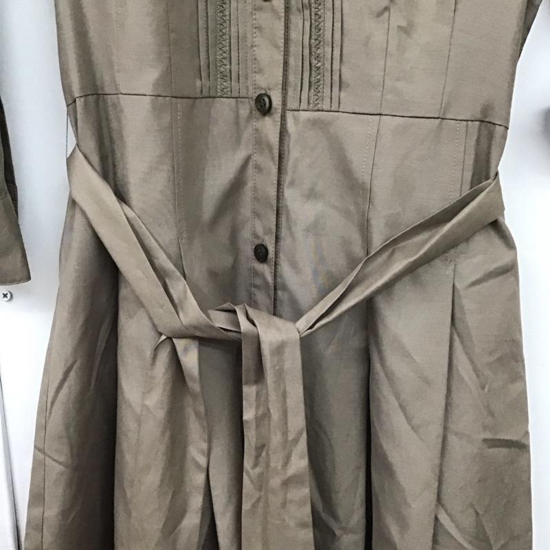 ミッシェル・クラン MICHEL KLEIN ワンピース ひざ丈スカート 38 無地 ベージュ / ベージュ /  レディース USED 古着 中古 10129825