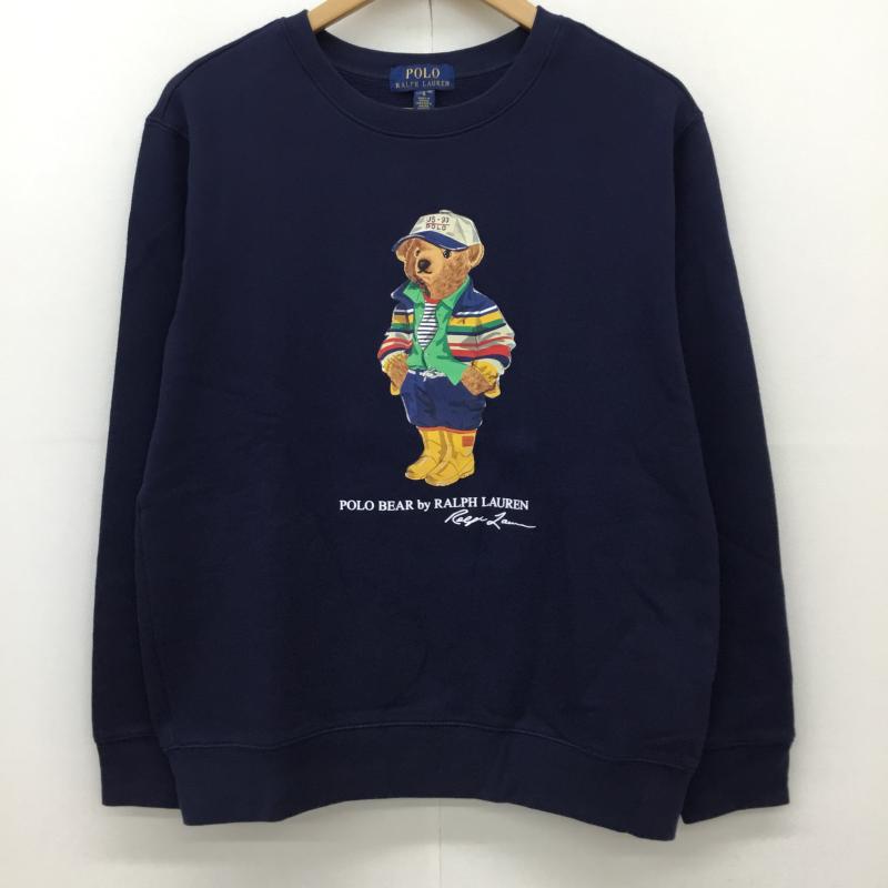 ポロラルフローレン POLO RALPH LAUREN トレーナー 長袖 ポロベア 160cm プリント X キャラクター 紺 / ネイビー /  ボーイズ USED 古着 中古 10135645