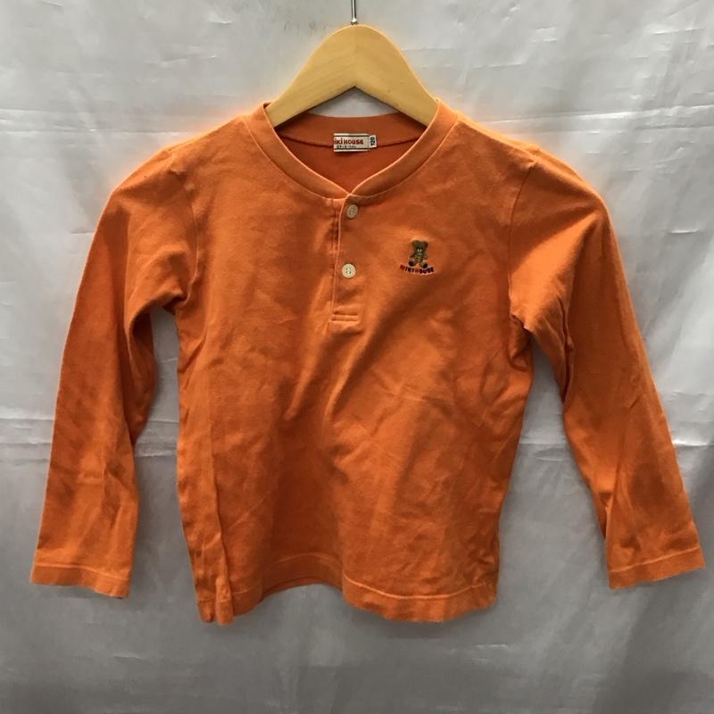 ミキハウス MIKIHOUSE Tシャツ 長袖 120cm 無地 橙 / オレンジ /  ガールズ USED 古着 中古 10116786