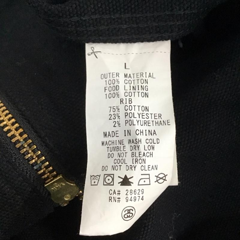 ステューシー STUSSY ジャケット、上着 ジャンパー、ブルゾン ジップアップジャケットパーカー 長袖パーカー カジュアルジャケット アウター L ロゴ、文字 黒 / ブラック /  メンズ USED 古着 中古 10140304
