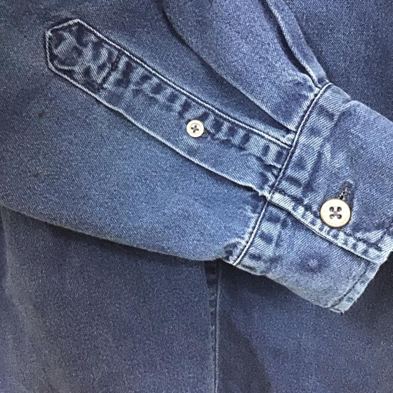 リーバイス Levi s シャツ、ブラウス 長袖 ボタンダウンシャツ デニムシャツ L 無地 インディゴ / インディゴ /  メンズ USED 古着 中古 10128550