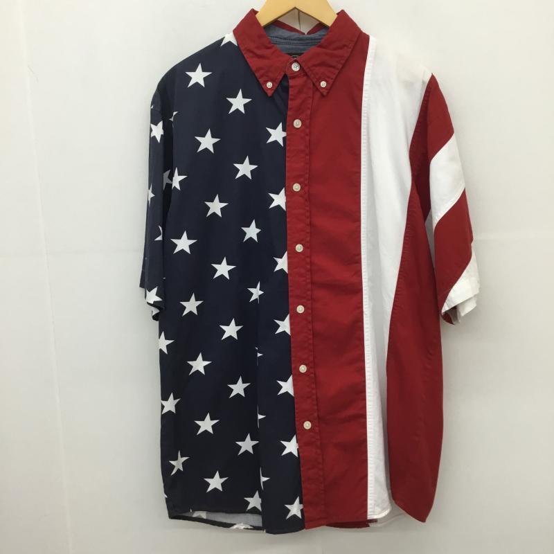 ユーズドクロージング used clothes シャツ、ブラウス 半袖 RED HEAD USA　星条旗 M 総柄 白 / ホワイト / X 赤 / レッド / X 紺 / ネイビー /  メンズ USED 古着 中古 10129003