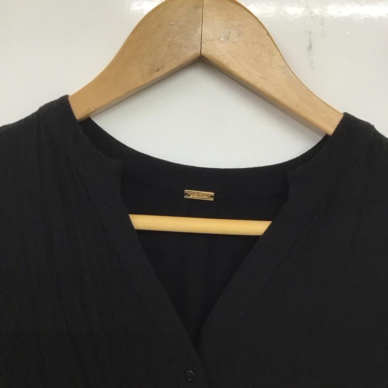 ミラオーウェン Mila Owen ワンピース ロングスカート 長袖ロングワンピース ノーカラーシャツワンピース フレアスカート フロントボタン 0 無地 黒 / ブラック /  レディース USED 古着 中古 10142045