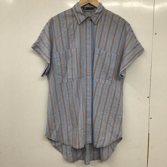 ザラ ZARA シャツ、ブラウス 半袖 S ストライプ マルチカラー / マルチカラー /  レディース USED 古着 中古 10139394