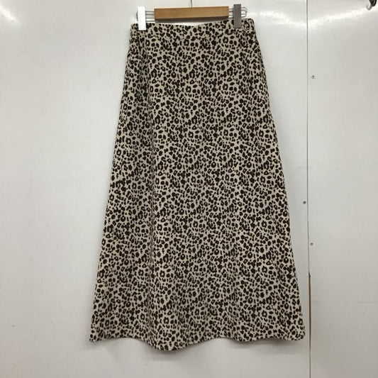 イーハイフンワールドギャラリーピー E hyphen world gallery PEACE スカート ロングスカート ロングスカート フレアスカート カジュアルスカート FREE ヒョウ柄・レオパード柄 アイボリー / アイボリー /  レディース USED 古着 中古 10145422