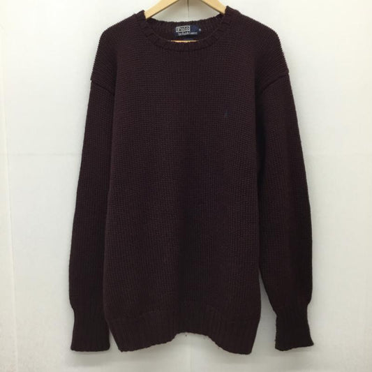 ポロラルフローレン POLO RALPH LAUREN ニット、セーター 長袖 90s LL ワンポイント ボルドー / ボルドー /  メンズ USED 古着 中古 10139632