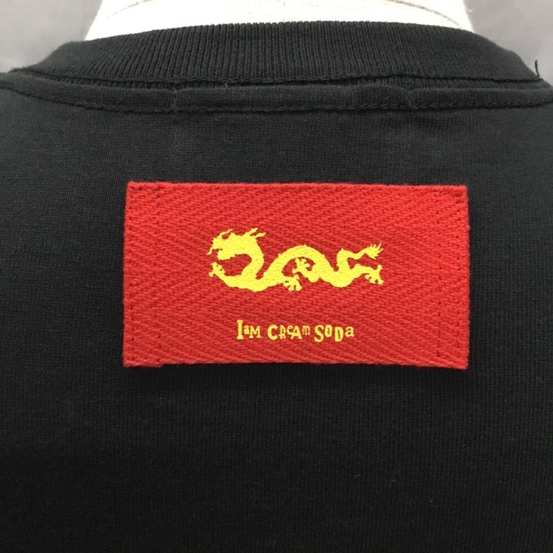 クリームソーダ CREAMSODA Tシャツ 半袖 半袖カットソー プリントTシャツ クルーネックカットソー S ロゴ、文字 黒 / ブラック /  メンズ USED 古着 中古 10114596