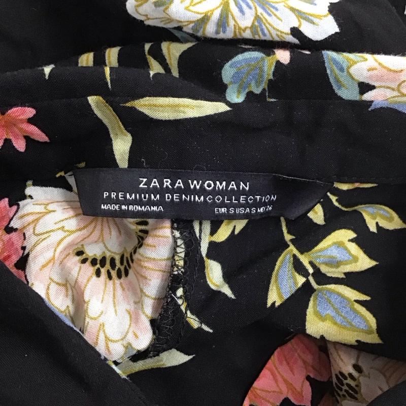 ザラ ZARA ワンピース ロングスカート 3198 240 800 シャツワンピース 長袖 S 花柄 黒 / ブラック /  レディース USED 古着 中古 10112651