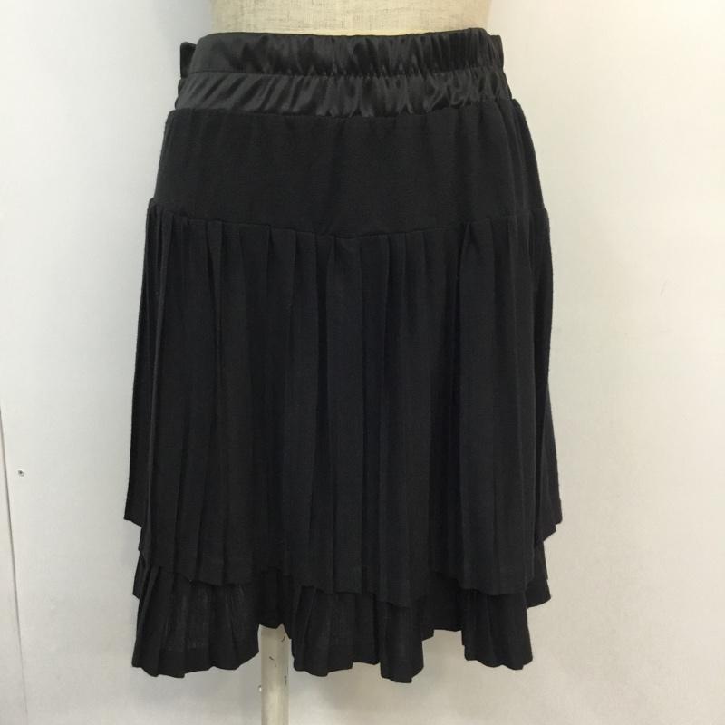 アースミュージックアンドエコロジー earth music&ecology スカート ミニスカート プリーツ 無地 黒 / ブラック /  レディース USED 古着 中古 10047352