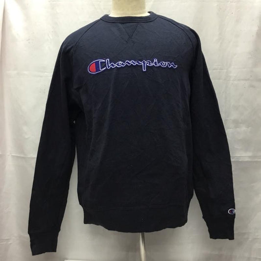 チャンピオン Campion トレーナー 長袖 M ロゴ、文字 紺 / ネイビー /  メンズ USED 古着 中古 10106455