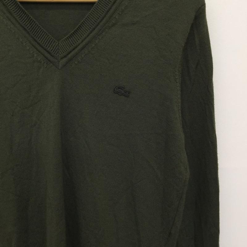 ラコステ LACOSTE カットソー 長袖 XS ロゴ、文字 緑 / グリーン /  メンズ USED 古着 中古 10136783