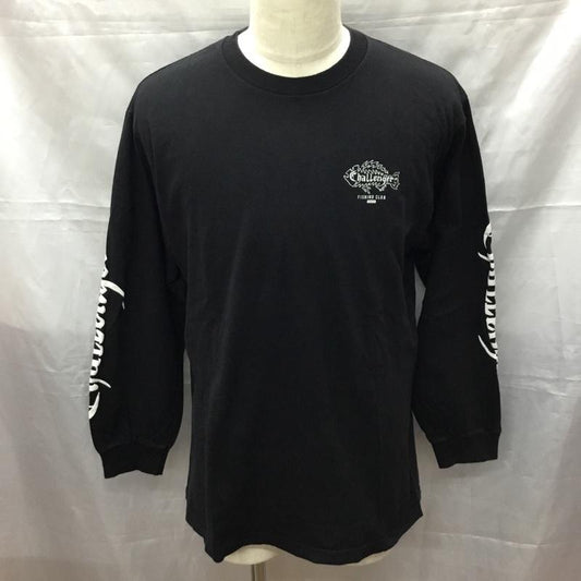 チャレンジャー CHALLENGER カットソー 長袖 長袖カットソー クルーネックカットソー ロングスリーブカットソー プリントTシャツ L ロゴ、文字 黒 / ブラック /  メンズ USED 古着 中古 10112210