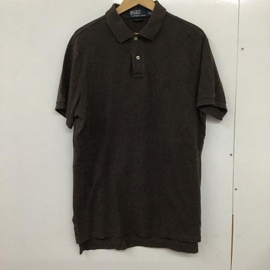 ポロバイラルフローレン Polo by RALPH LAUREN ポロシャツ 半袖 半袖ポロシャツ 半袖カットソー カラーシャツ L ロゴ、文字 茶 / ブラウン /  メンズ USED 古着 中古 10132275