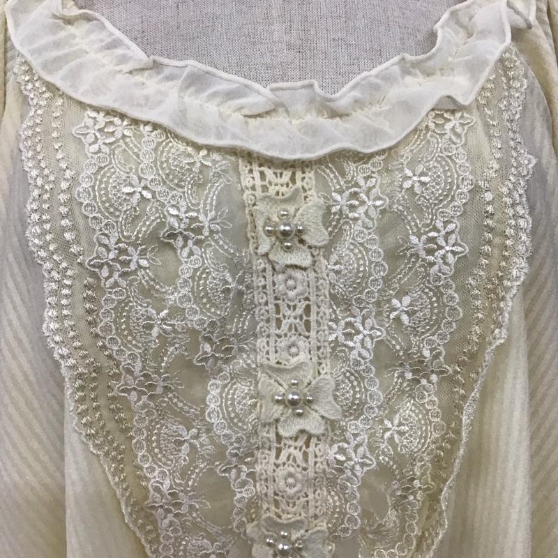 アクシーズファム axes femme カットソー 半袖 半袖カットソー レース クルーネックカットソー フレア M 無地 白 / ホワイト /  レディース USED 古着 中古 10107709
