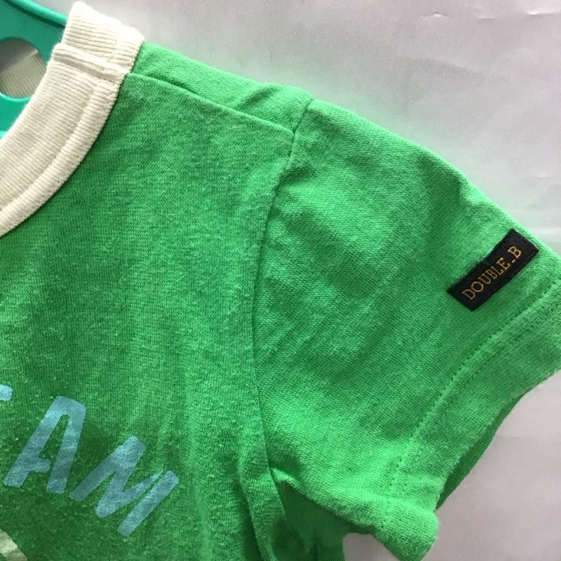 ダブルB Double B Tシャツ 半袖 100cm キッズ クマ サーフィン プリント 100cm ロゴ、文字 緑 / グリーン /  ボーイズ USED 古着 中古 10116906