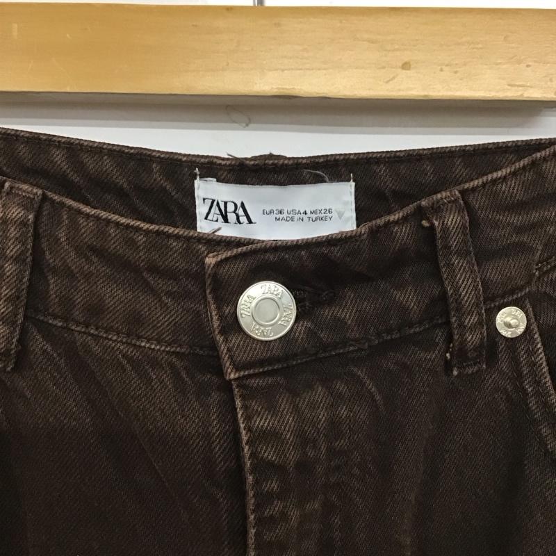 ザラ ZARA パンツ デニム、ジーンズ 36 無地 茶 / ブラウン /  レディース USED 古着 中古 10143740