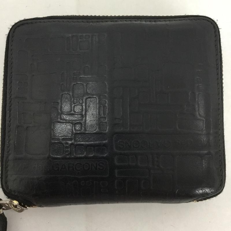 コムデギャルソン COMME des GARCONS 財布 二つ折り ラウンドファスナー ロゴ、文字 黒 / ブラック /  メンズ USED 古着 中古 10130243