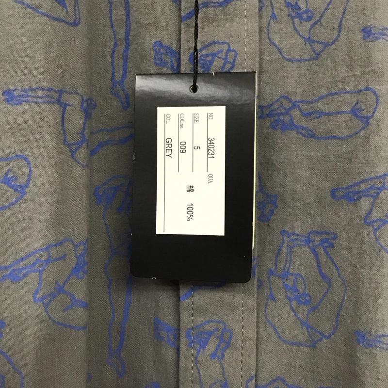 ゴースローキャラバン go slow caravan シャツ、ブラウス 長袖 340231 長袖シャツ プリントシャツ 5 プリント 灰 / グレー /  メンズ USED 古着 中古 10138198