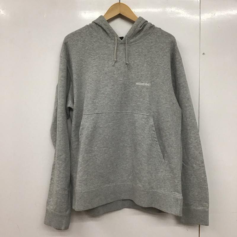 モンベル mont-bell パーカー 長袖 2104648 コットンパーカ プルオーバーパーカー XL ロゴ、文字 灰 / グレー /  メンズ USED 古着 中古 10145877