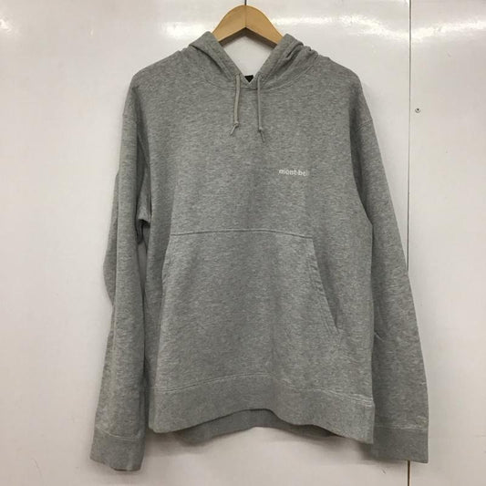 モンベル mont-bell パーカー 長袖 2104648 コットンパーカ プルオーバーパーカー XL ロゴ、文字 灰 / グレー /  メンズ USED 古着 中古 10145877