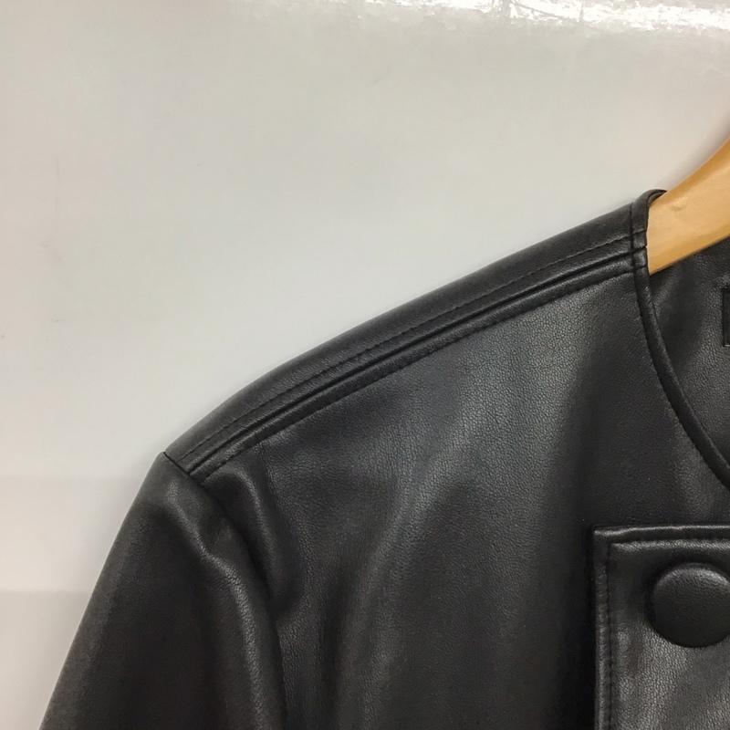 ザラ ZARA ジャケット、上着 ジャケット、ブレザー フェイクレザージャケット アウター ノーカラー XS 無地 黒 / ブラック /  レディース USED 古着 中古 10143713