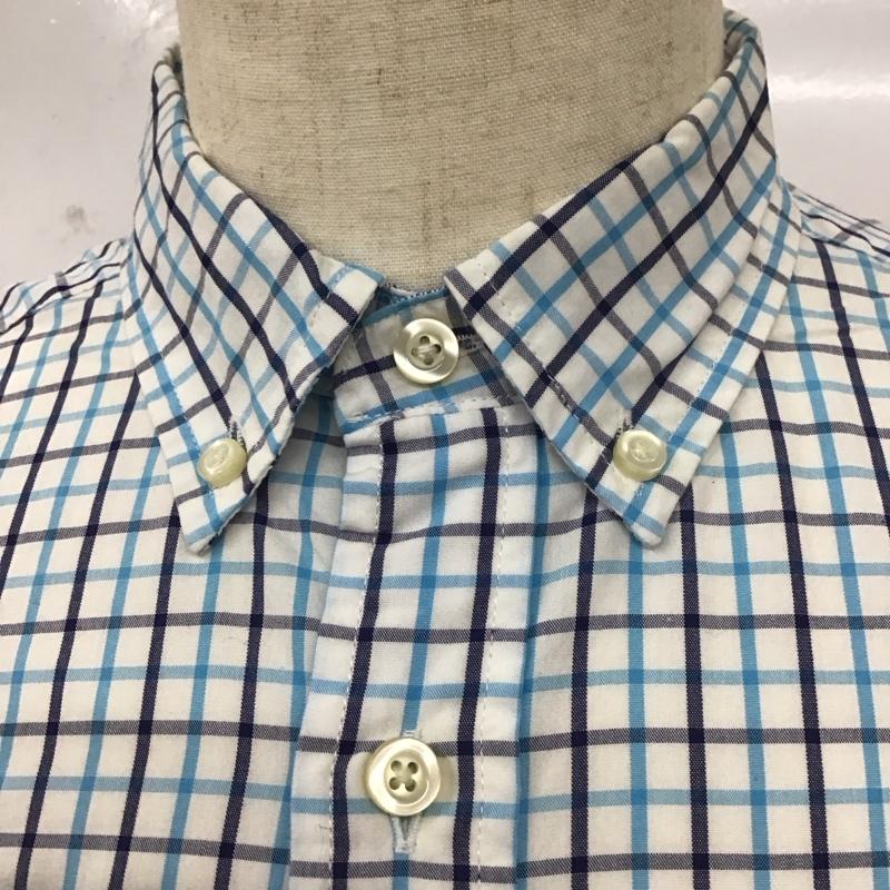 トミーヒルフィガー TOMMY HILFIGER シャツ、ブラウス 長袖 ボタンダウン 胸ポケット チェック M ワンポイント 白 / ホワイト / X 青 / ブルー / X 紺 / ネイビー /  メンズ USED 古着 中古 10112920