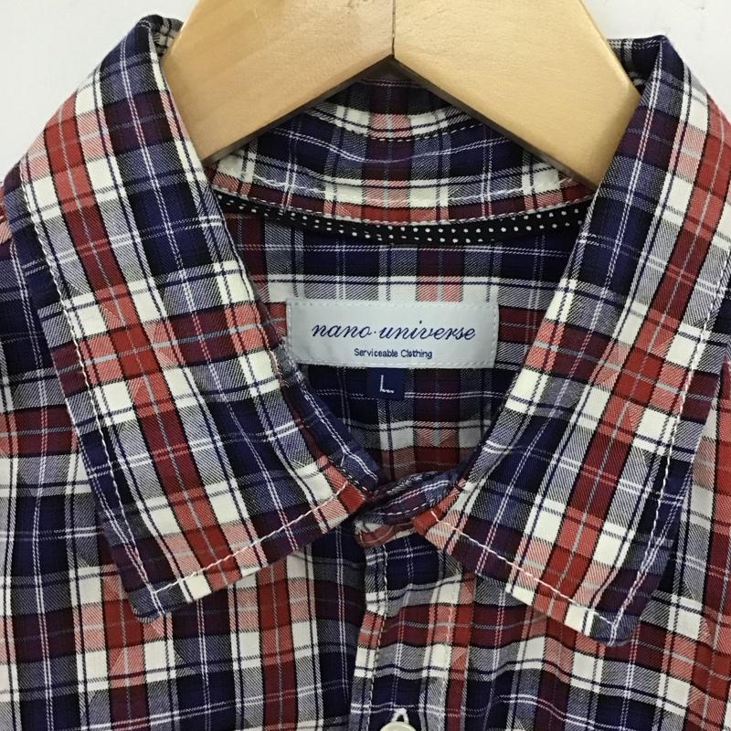 ナノユニバース nano・universe シャツ、ブラウス 長袖 NDC13SH368JM 胸ポケット L チェック マルチカラー / マルチカラー /  メンズ USED 古着 中古 10133578