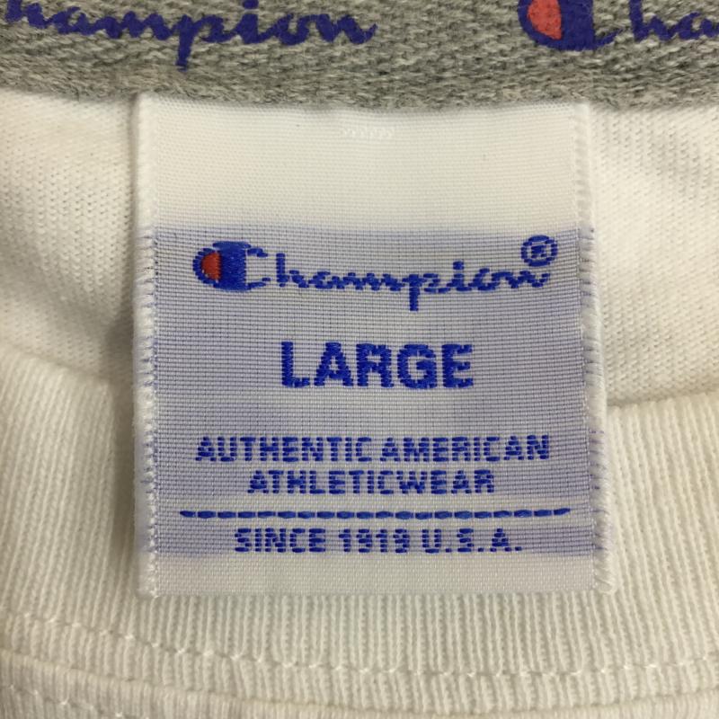 チャンピオン Champion カットソー 長袖 C3-S406 L ロゴ、文字 白 / ホワイト /  メンズ USED 古着 中古 10143639