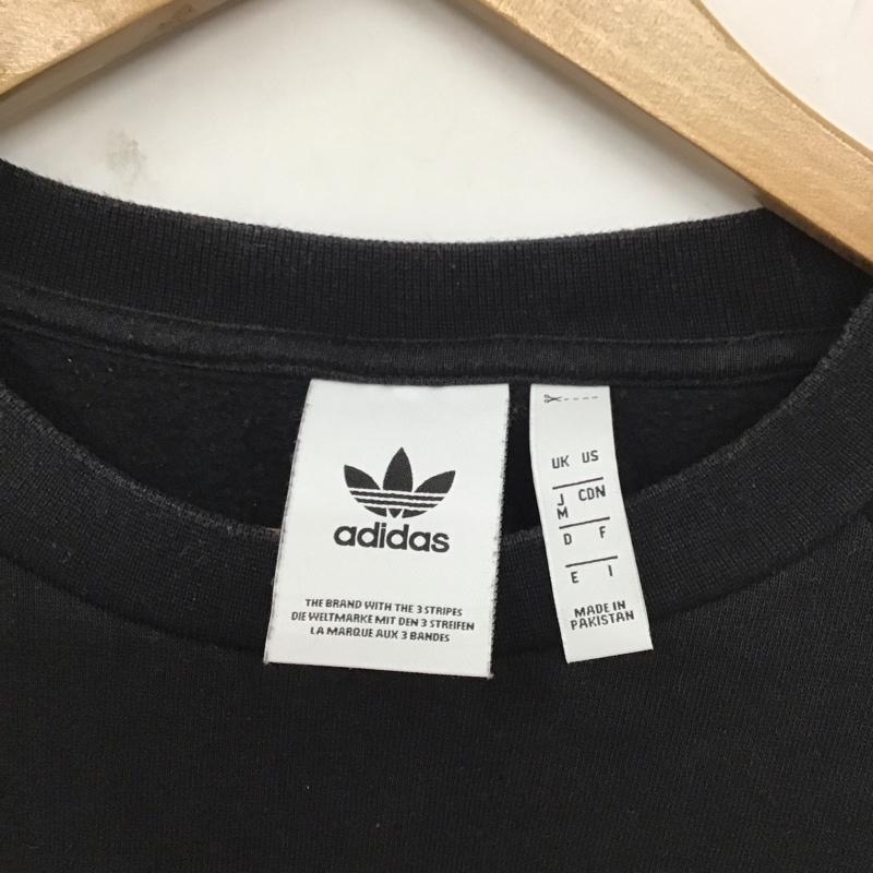 アディダス adidas トレーナー 長袖 dv1555 スウェット 長袖カットソー クルーネック M ロゴ、文字 黒 / ブラック /  メンズ USED 古着 中古 10129078