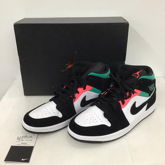 ナイキ NIKE スニーカー スニーカー 852542-116 AIR JORDAN 1 MID SE 28cm 箱有 28.0cm ロゴ、文字 黒 / ブラック / X 白 / ホワイト / X 緑 / グリーン /  メンズ USED 古着 中古 10123322