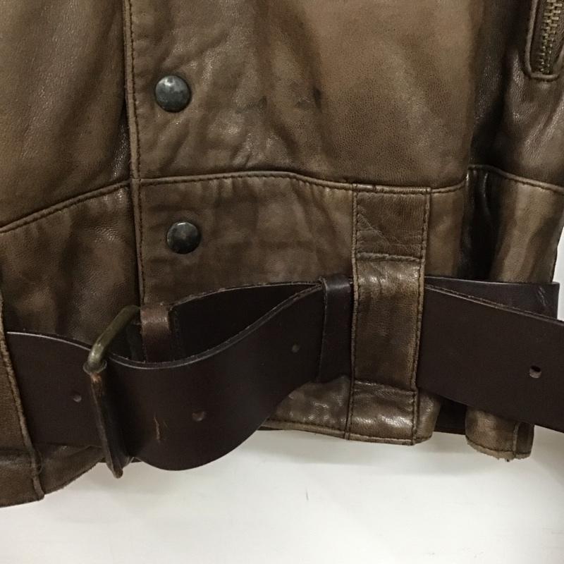 ジョルジオアルマーニ GIORGIO ARMANI ジャケット、上着 ジャケット、ブレザー レザージャケット アウター 古着 ヴィンテージ 80s 無地 茶 / ブラウン /  メンズ USED 古着 中古 10144516