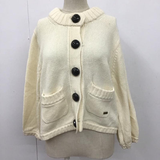 バーバリーブルーレーベル BURBERRY BLUE LABEL カーディガン 長袖 E1N03-351-02 クルーネック 38 無地 アイボリー / アイボリー /  レディース USED 古着 中古 10107548