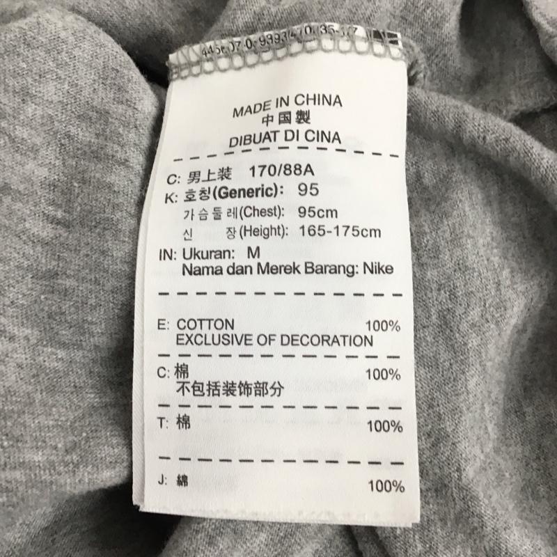ナイキ NIKE カットソー 長袖 長袖カットソー クルーネックカットソー プリントTシャツ ロングスリーブカットソー M ロゴ、文字 灰 / グレー /  メンズ USED 古着 中古 10111108
