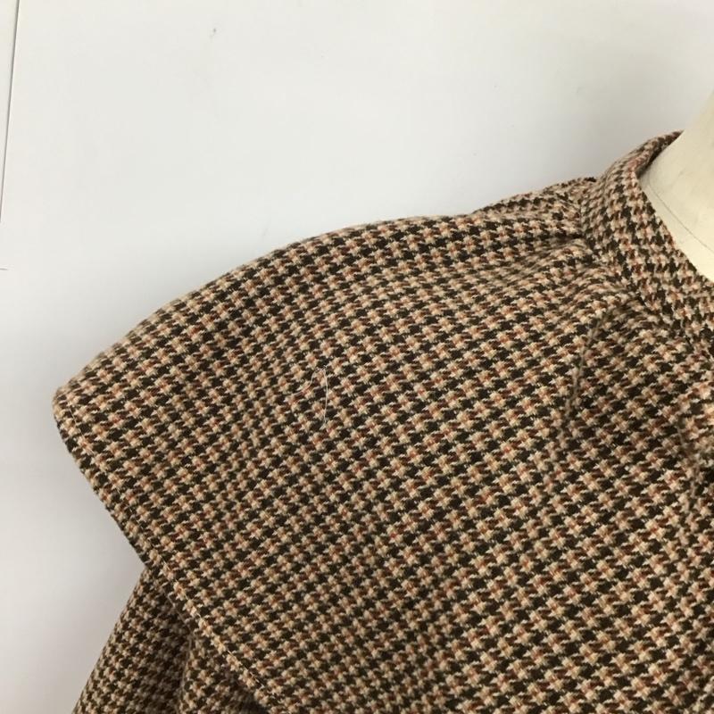 エヘカソポ ehka sopo コート コート一般 1303976 ケープ襟 ロング丈 FREE チェック 茶 / ブラウン /  レディース USED 古着 中古 10133445