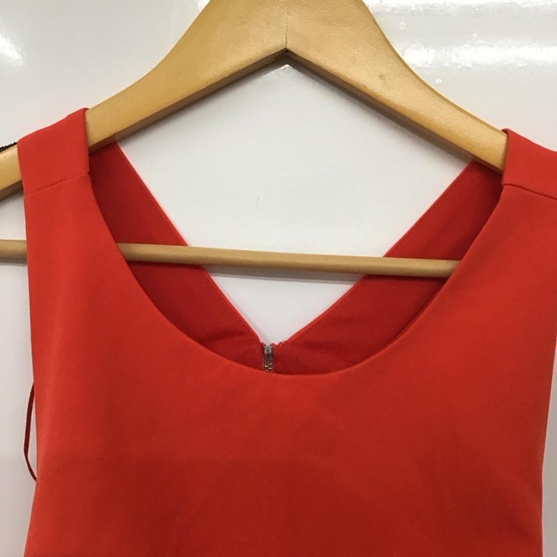 ザラ ZARA TRAFALUC ワンピース ミニスカート ノースリーブワンピース ミニワンピース タイトワンピース M 無地 赤 / レッド /  レディース USED 古着 中古 10128902
