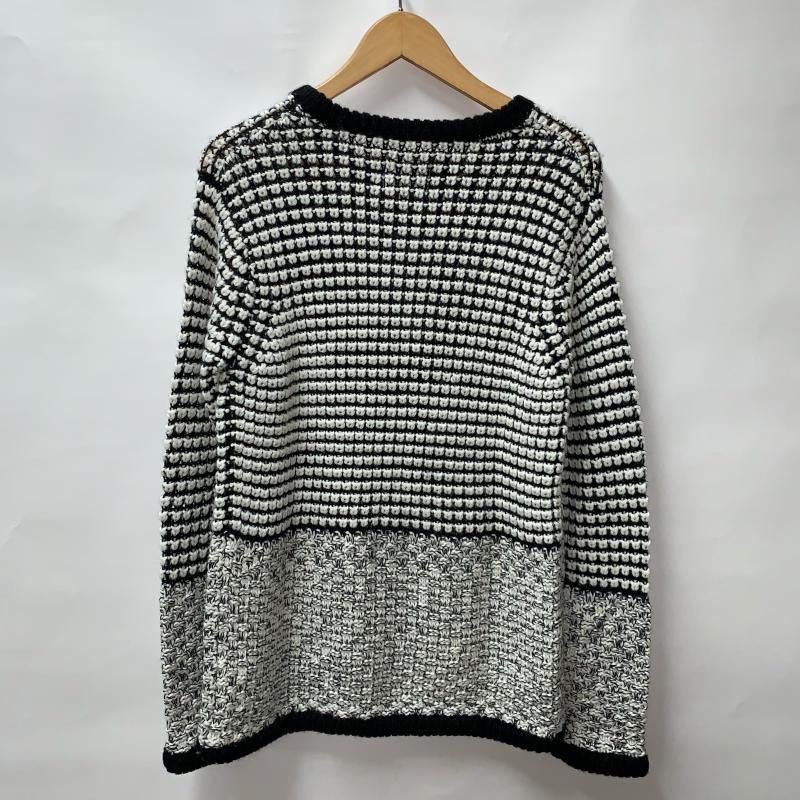 ミスターアティック Mr.attick ニット、セーター 長袖 ウール混ニットセーター M 総柄 X  白 / ホワイト / X 黒 / ブラック /  レディース USED 古着 中古 10015144