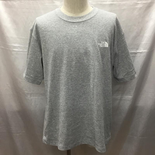 ザノースフェイス THE NORTH FACE Tシャツ 半袖 nt32338 S/SHALFSWITCHINGLOGOTEE 半袖カットソー プリントTシャツ XL ロゴ、文字 灰 / グレー /  メンズ USED 古着 中古 10115635
